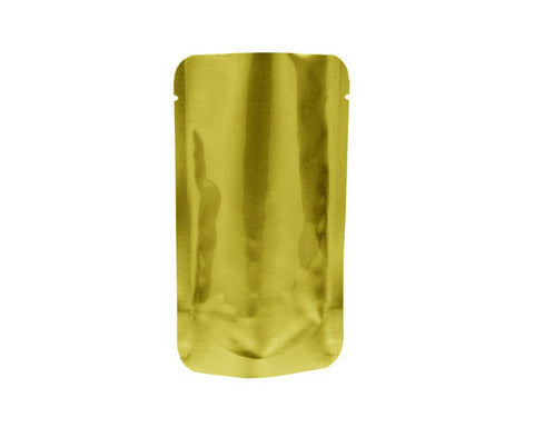 FUB2Z01-VNL: 2oz (60g) Stand Up Pouch No Zip w/ Valve, Gold, 1,000pcs